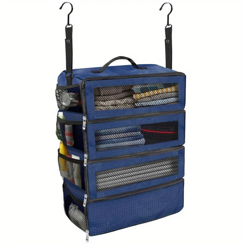 Bolsa de almacenamiento de ropa multifuncional plegable de gran capacidad, bolsa de almacenamiento de ropa colgante para armario, almacenamiento multicapa
