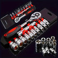 12-piece Xiaofei 1/4 Auto Repair Tool Set, Complete Set of Hardware Toolbox Tools,Socket Wrench Combination