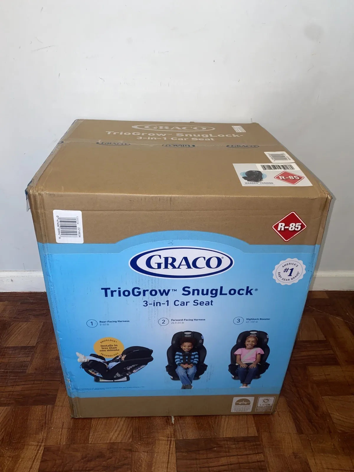 Graco TrioGrow SnugLock Asiento de coche convertible 3 en 1, Warren, Negro