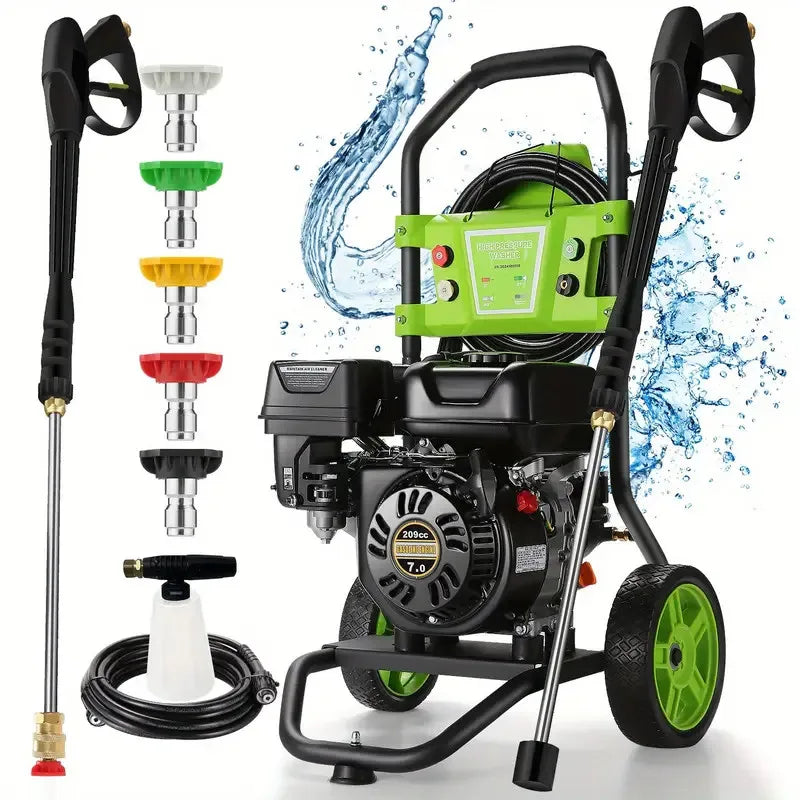 Hidrolavadora de gasolina de 4200PSI, 4.0GPM, 209CC con manguera de 25ft y 4 boquillas