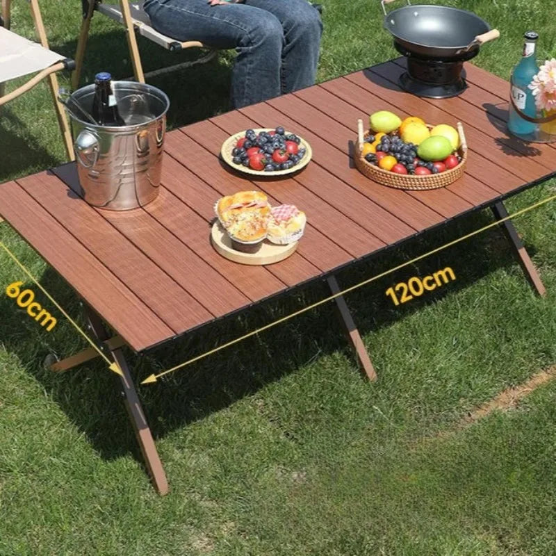 Mesa de pícnic para exteriores, escritorio de aluminio ligero, mesa plegable resistente, portátil, para acampar, para uso en el jardín y fiestas