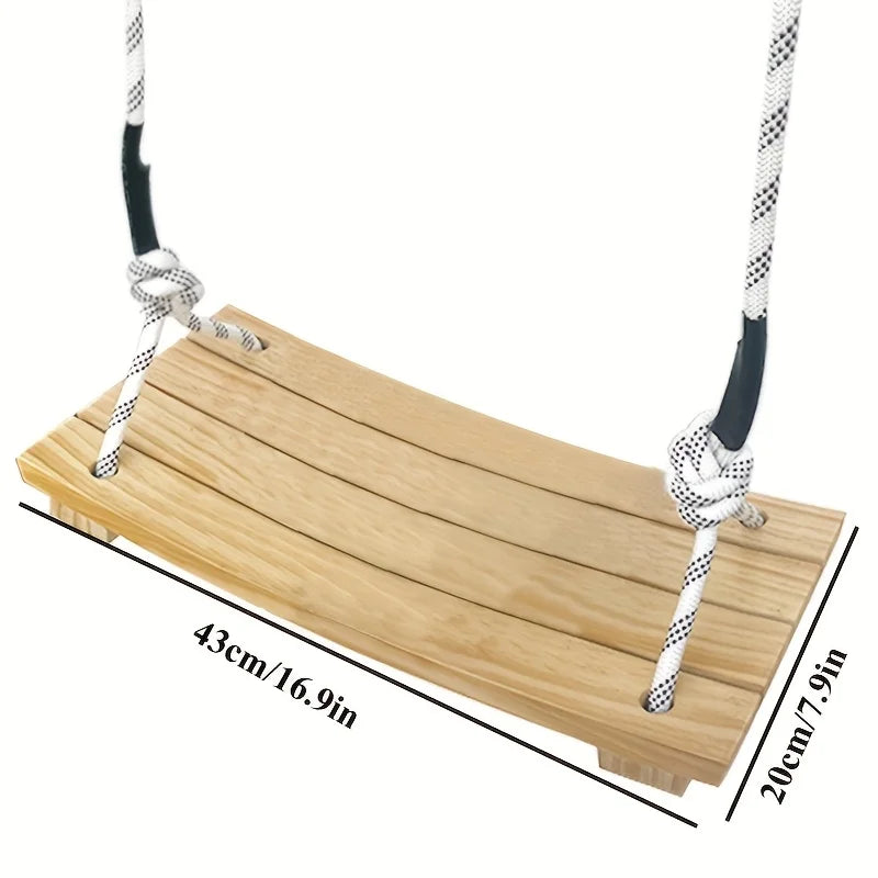 Columpio colgante para adultos - Columpio de porche de madera maciza para uso en interiores/exteriores, hamaca de árbol de jardín con acabado resistente a la intemperie