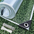 Lona Transparente Resistente con Ojales 5x7 Pies Lona de PVC Impermeable de 14 Mil para Cerramiento de Patio Cubierta de Invernadero Techo de Porche
