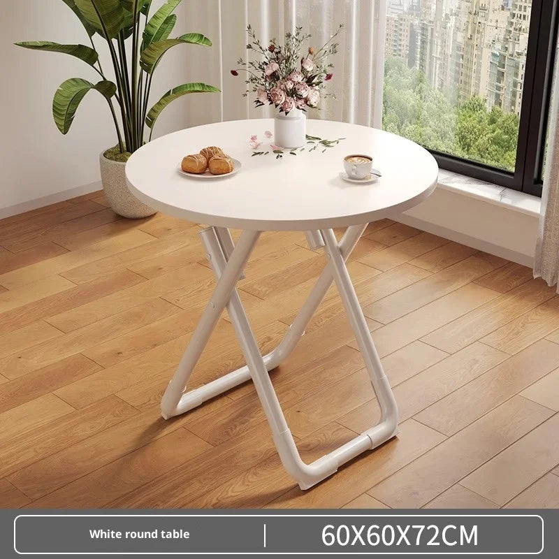 Mesa de comedor redonda plegable portátil Mesa de cocina que ahorra espacio Balcón de apartamento pequeño Exterior Ligera Fácil almacenamiento Madera