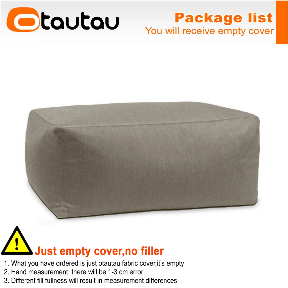 OTAUTAU Funda para puf de exterior Oxford para piscina, flotador, tumbona, club de playa, puf SF505 [¡Sin relleno! ¡Necesitas rellenarlo tú mismo!]