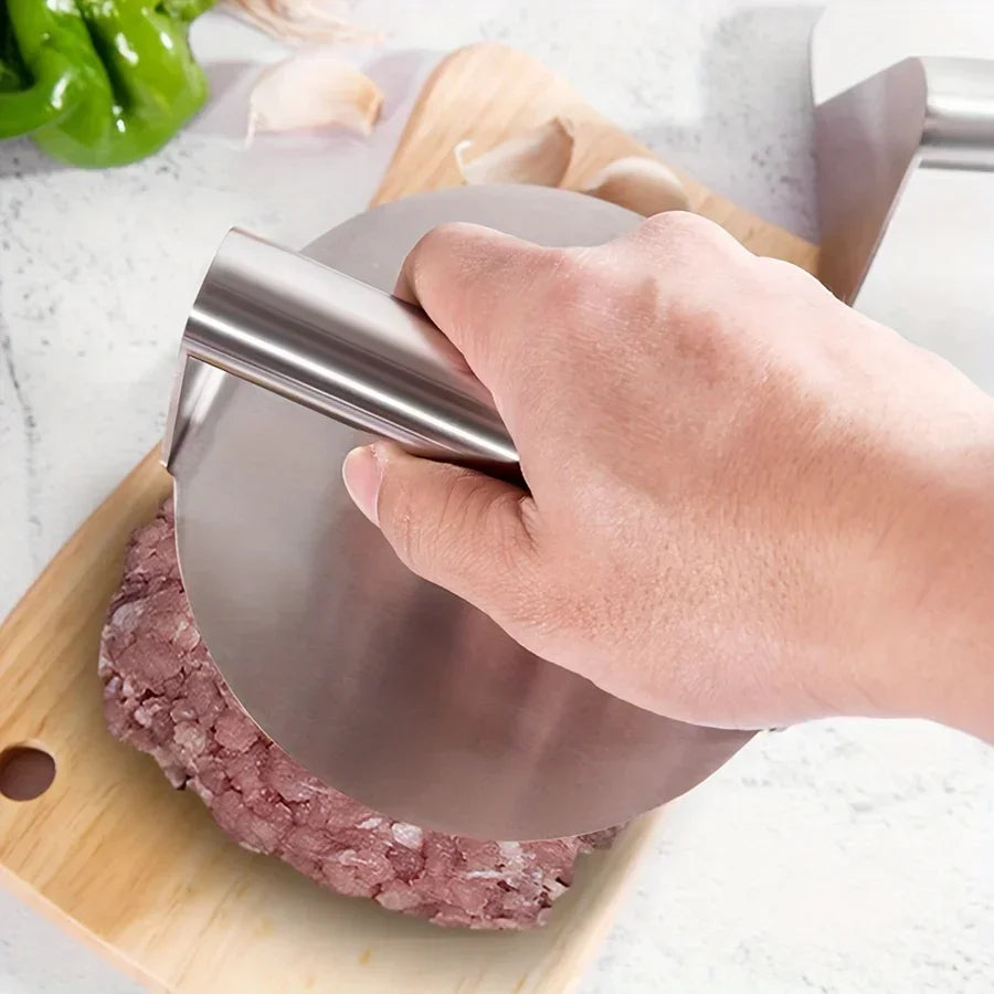Prensa de Acero Inoxidable para Smash Burger, Machacador de Carne para Hamburguesas, Molde Circular para Prensado de Carne para Embutidos, Accesorios de Cocina