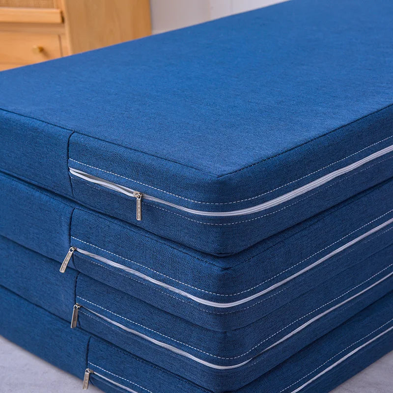 Colchón de espuma viscoelástica de cuatro pliegues, colchón de espuma viscoelástica de alta elasticidad, colchón plegable individual, colchoneta blanda de tatami, colchoneta para invitados