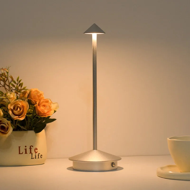 LED Table Lamp Rechargeable Touch Sensor Cordless Desk Lamp 3 Colors Bedside Creative Ambient Light Bar Room Decor Night Light