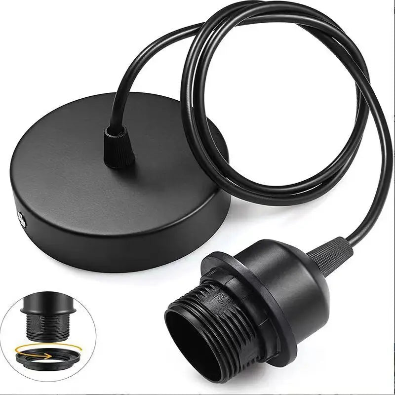 Portalámparas colgante Vintage E27 con cable de 1.2M, portalámparas de techo, base nórdica de media rosca para lámpara colgante