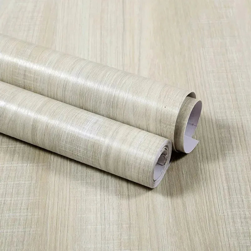 40CM Thickened Waterproof Wood Grain Stickers Self-adhesive PVC Wardrobe Cabinet Desktop Modern Furniture Decorative Wallpaper ﻿