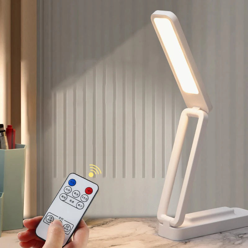 Lámpara de Escritorio LED Plegable Táctil con Control Remoto Lámpara de Pared Regulable Carga USB Oficina Estudio Luz Nocturna de Cabecera