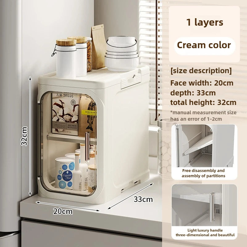Household bathroom narrow seam storage cabinet, multifunctional foldable with wheels, dust-proof and crevice storage cabinet