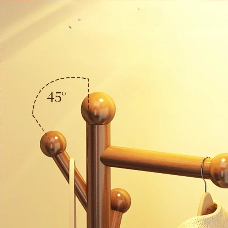 Perchero de pie de madera maciza, estante para ropa, estante de varios niveles, organizador de sombreros y bolsos para entrada, dormitorio y sala de estar