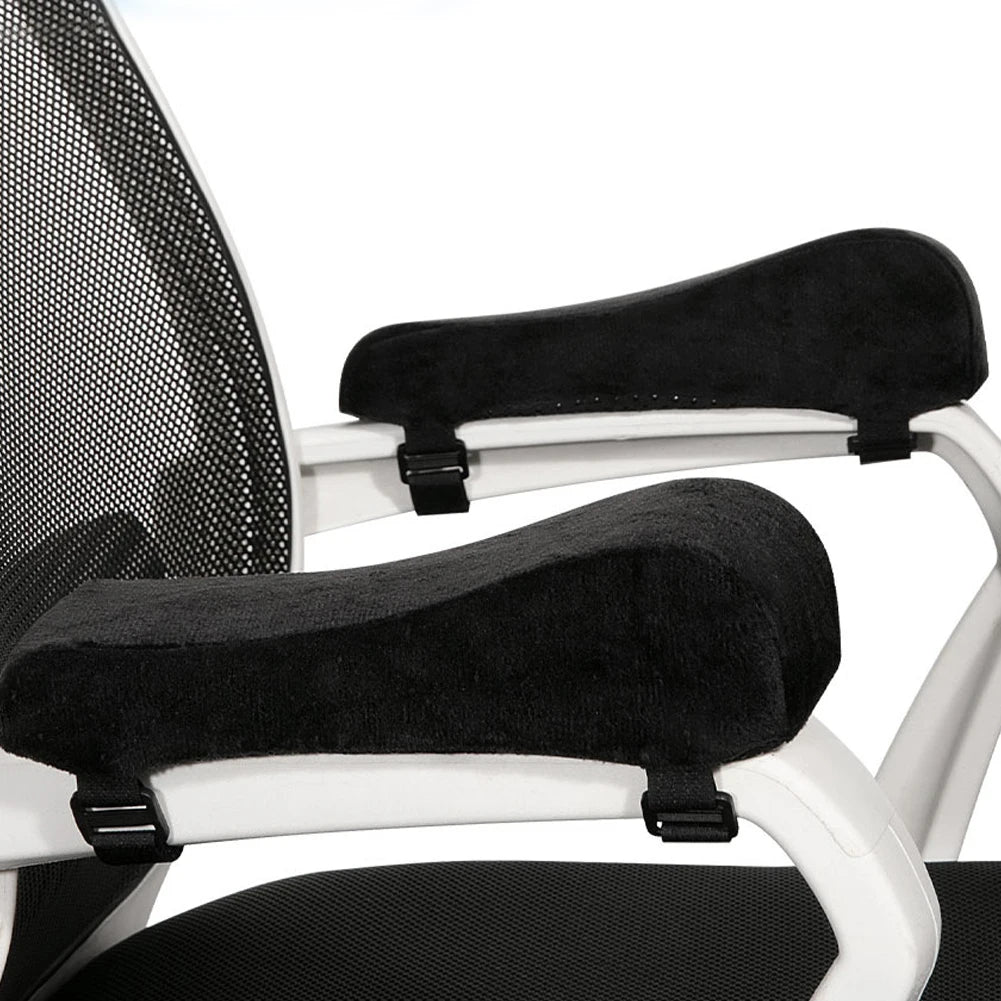 2 pc set of chair armrests for general office use. Ergonomic chair armrests designed to relieve pressure on elbows and forearms