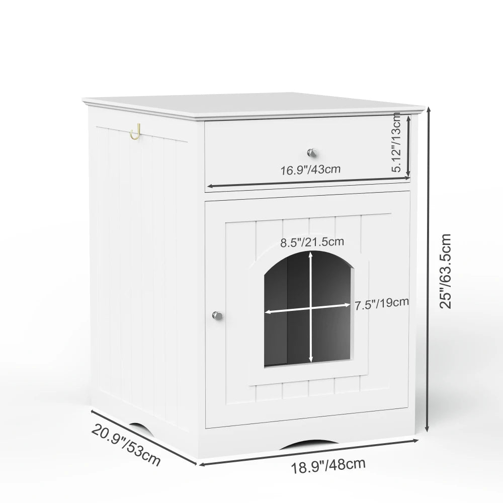 Arenero de madera para gatos con cajón, caseta para mascotas, jaula para gatos de interior, mesita de noche, mesa auxiliar, muebles para mascotas