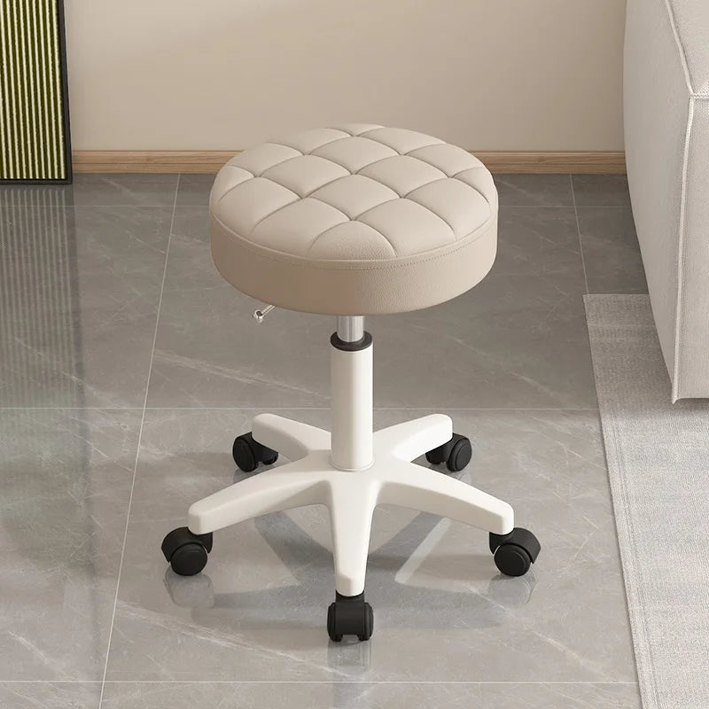 Taburete de masaje Taburete de salón de belleza Taburete redondo giratorio elevable Taburete de peluquería para manicura Taburete redondo con ruedas