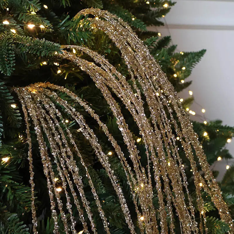 Lentejuelas Brillantes Navidad Fiesta Rama Palos Decoración Blanca Planta Artificial Borla Espigas de Trigo para Adornos de Árbol de Navidad Suministros