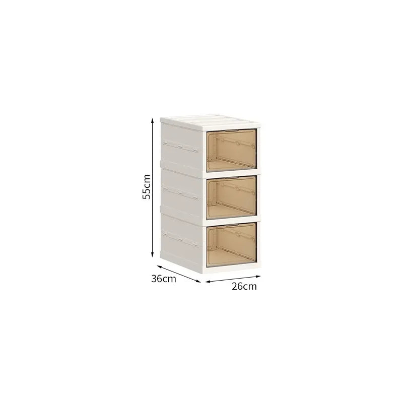 Artículos para el hogar a prueba de polvo, sin instalación, caja de zapatos plegable transparente, caja de almacenamiento de zapatos de gran capacidad