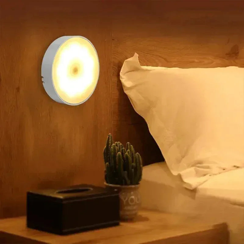 6PCS Motion Sensor LED Night Light USB Rechargeable Night Lamp For Kitchen Cabinet Wardrobe Lamp Staircase Wireless Closet Light