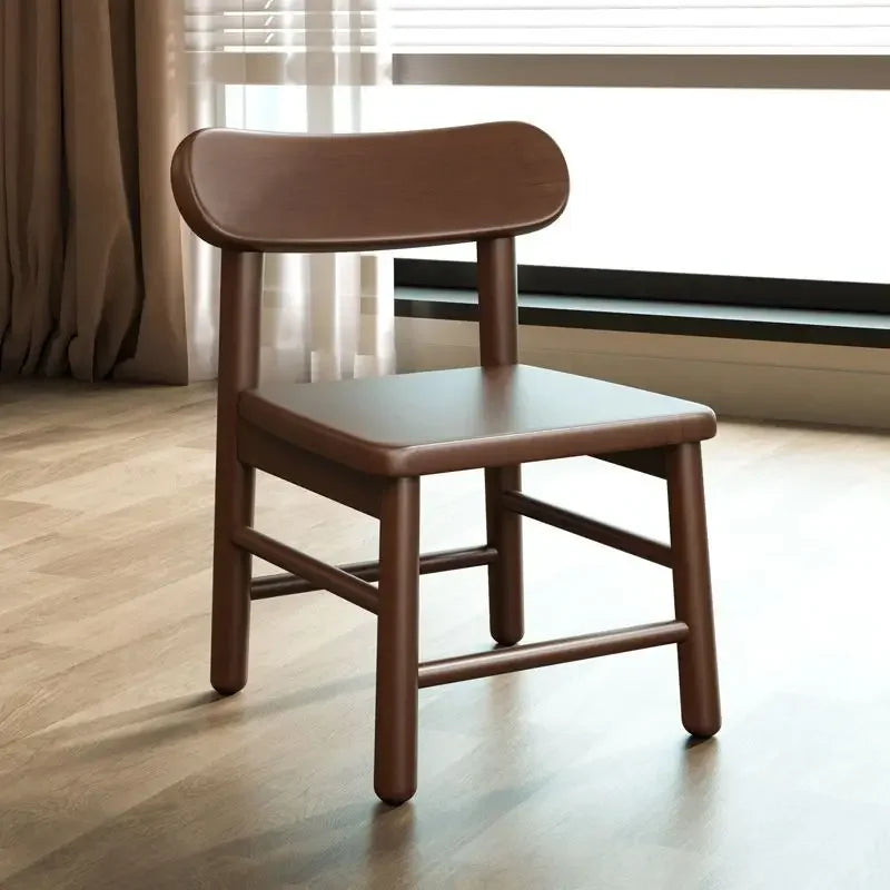 Silla con respaldo de madera maciza, taburete bajo pequeño para sala de estar, silla de comedor antideslizante, taburete para cambiarse los zapatos en el dormitorio infantil