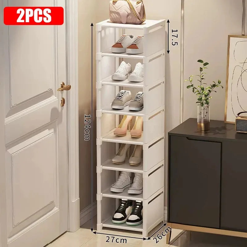 Zapatero apilable Organizador Tela no tejida Ahorro de espacio Entrada/Armario/Almacenamiento debajo de la cama Organización del hogar Fácil montaje