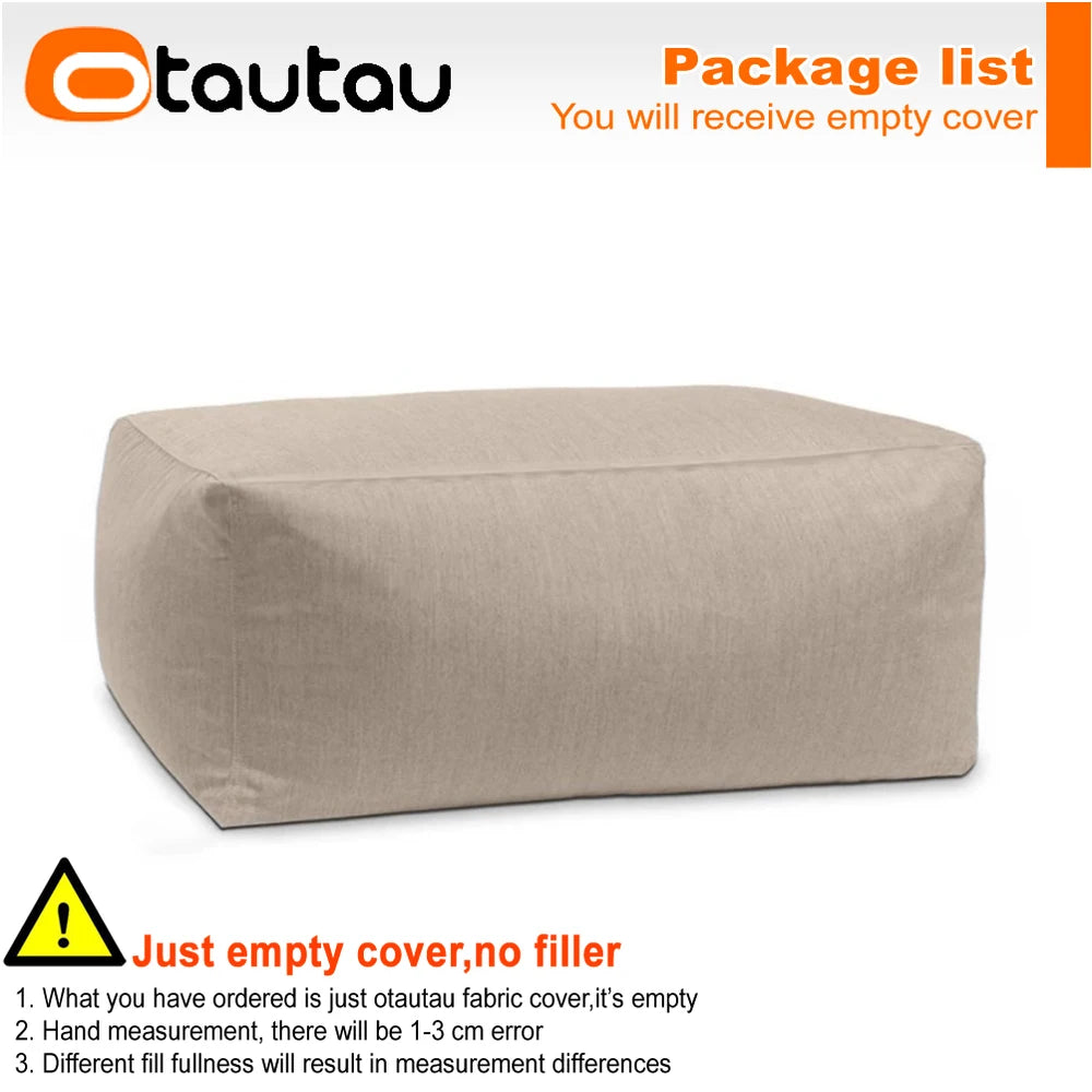 OTAUTAU Funda para puf de exterior Oxford para piscina, flotador, tumbona, club de playa, puf SF505 [¡Sin relleno! ¡Necesitas rellenarlo tú mismo!]