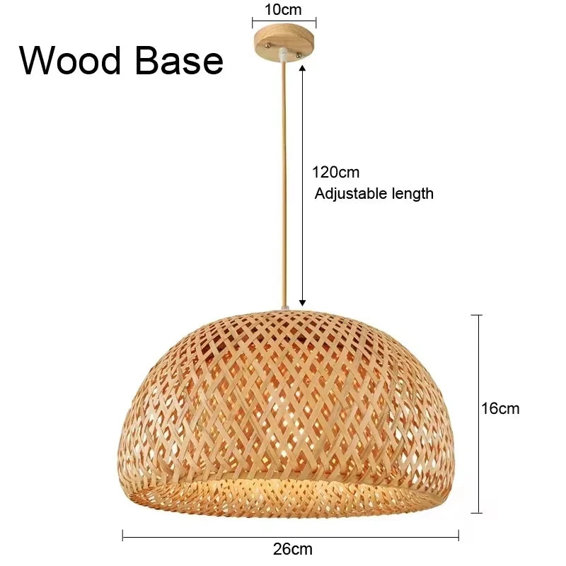 Lámpara de araña de ratán Pantalla de lámpara colgante de mimbre tejido natural para decoración de hogar y restaurante Lámpara de mimbre de bambú tejida a mano
