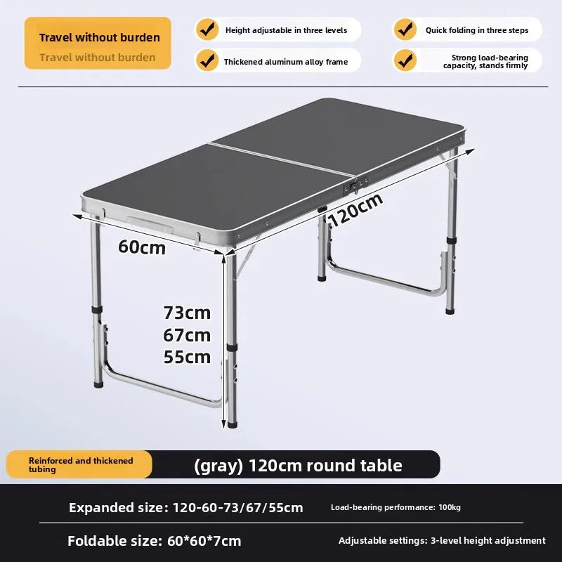 Mesa plegable para puesto, mesa de trabajo portátil plegable para exteriores, mesa y sillas plegables para picnic o mercado nocturno