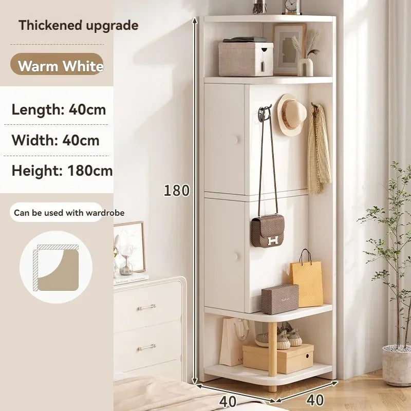 Mueble esquinero de almacenamiento para el hogar, recibidor sencillo, perchero, vitrina esquinera de pared, estantería de pie, mesita de noche