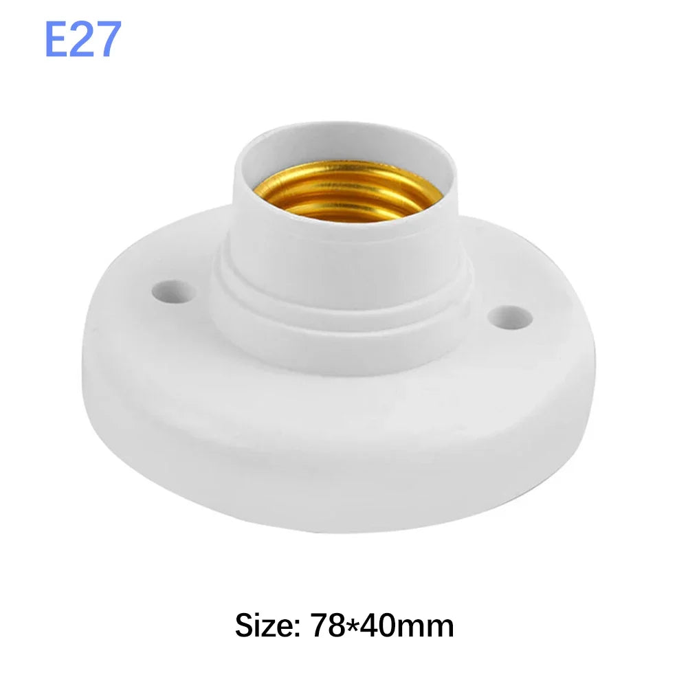 Portalámparas E27 con rosca, casquillo blanco, luz de techo, portalámparas multifuncional, base de fijación para bombilla, soporte para bombilla.