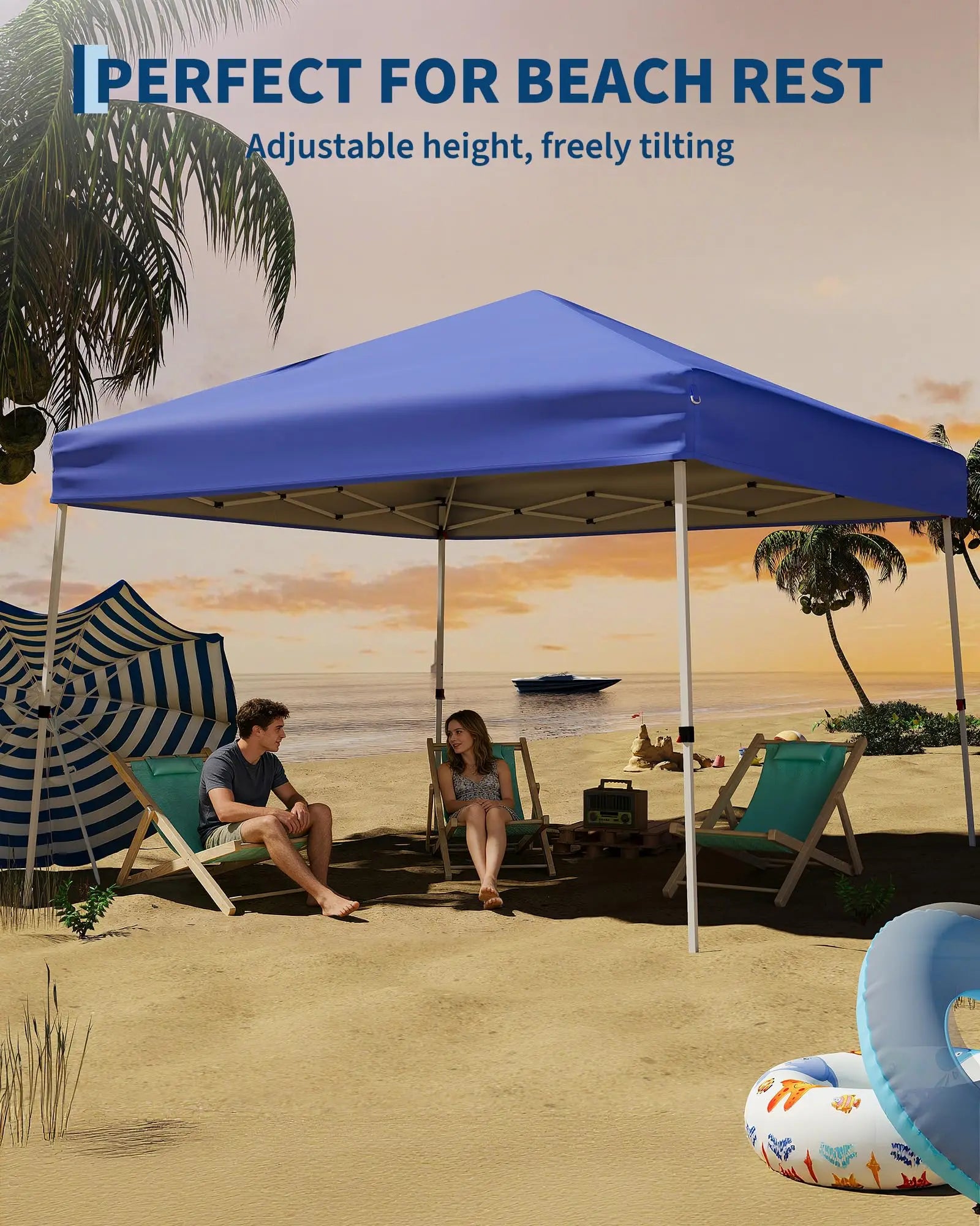 Tienda de campaña plegable de 3 x 3 m, patas inclinadas, refugio instantáneo para exteriores con protección UV, impermeable, con bolsa de transporte para patio, jardín, playa