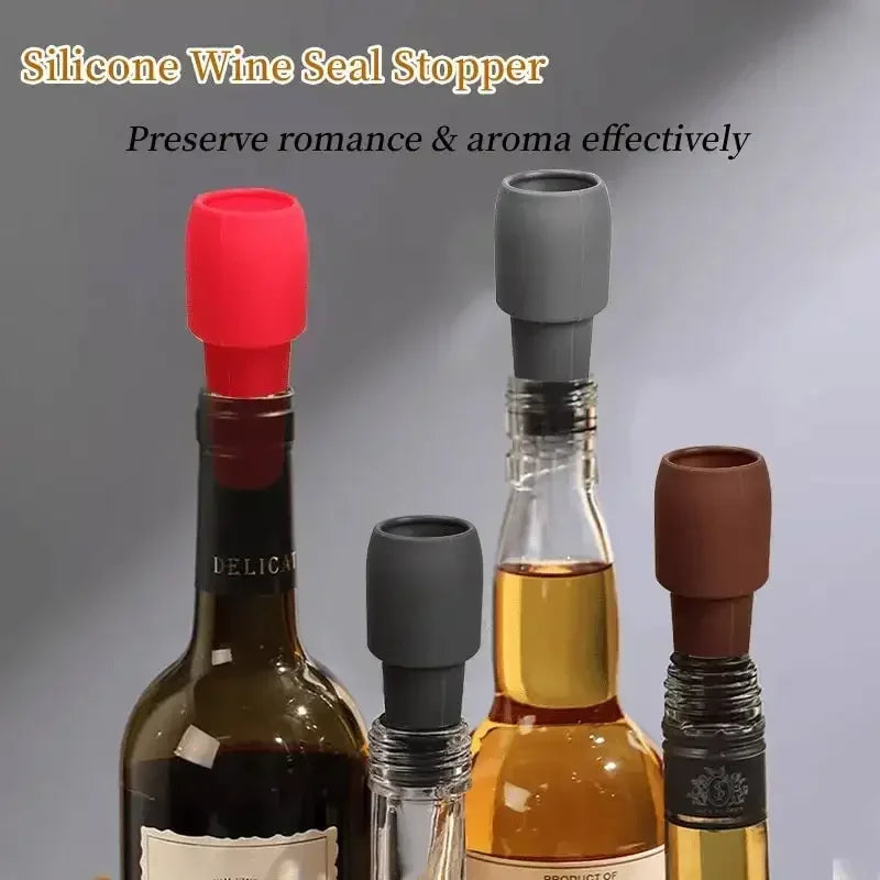Tapón universal para botellas de vino tinto con tapón de doble sellado de silicona suave y utensilios de bar, vino y herramientas de cocina
