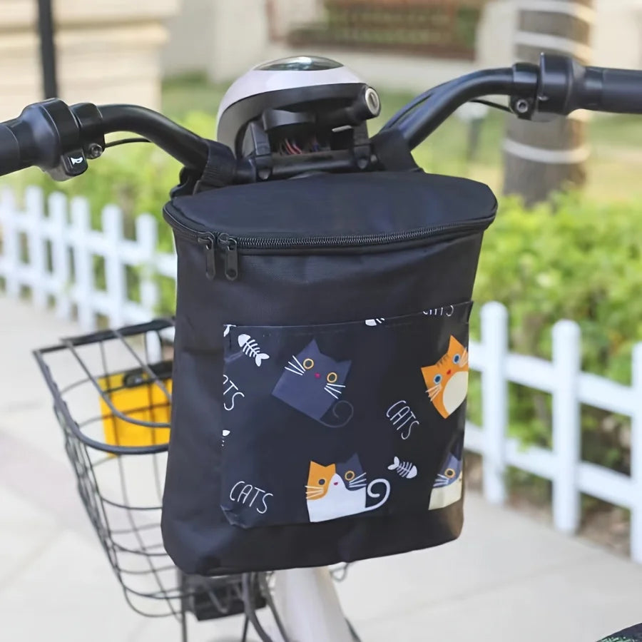 Embrague de bicicleta multifuncional de gran capacidad, almacenamiento delantero con cremallera para bicicletas eléctricas y motocicletas, accesorios de motocicleta|