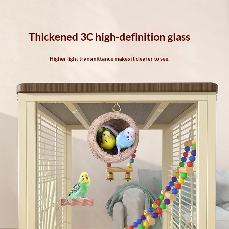 Jaula Grande Para Loro Cacatúa Nidos Para Cría Villa Paneles De Alta Visibilidad Barras Horizontales Bandeja Antiderrames Fácil Limpieza Para Loro
