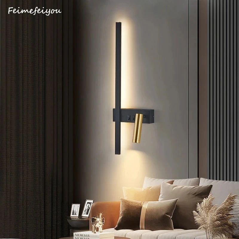 Lámparas de pared nórdicas modernas luces LED para habitación, decoración del hogar, lámpara de cabecera interior, lámparas de aplique de pared para sala de estar, sofá de fondo