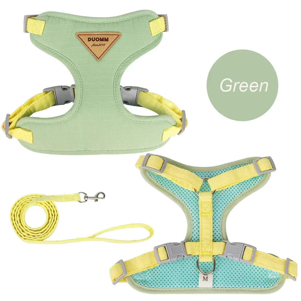 Suministros de paseo al aire libre para cachorros, arnés y correa de moda para mascotas pequeñas, perros y gatos, arneses transpirables y duraderos para gatitos