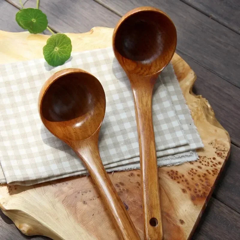 Cucharas Kemu Grandes de Nanmu Premium al por mayor, Ultra Prácticas para Cocina Casera, Utensilios de Madera con Mango Largo para Congee y Sopa Común