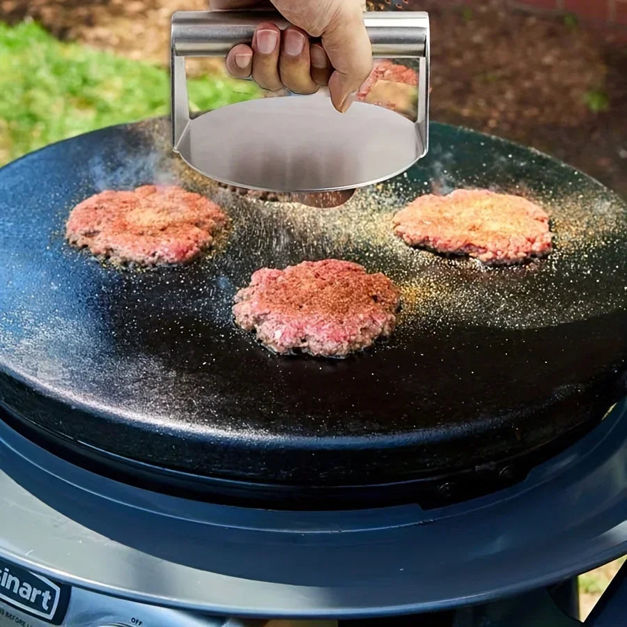 Prensa de Acero Inoxidable para Smash Burger, Machacador de Carne para Hamburguesas, Molde Circular para Prensado de Carne para Embutidos, Accesorios de Cocina