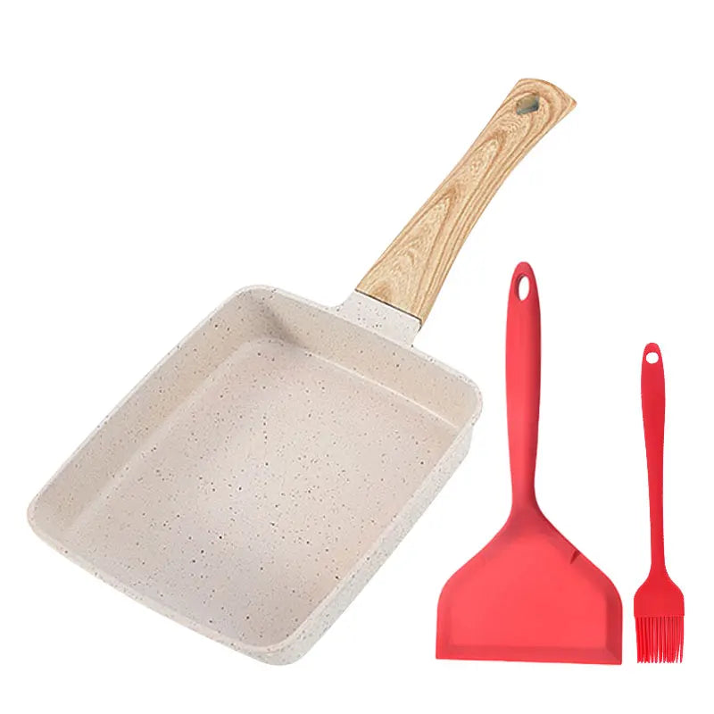 Nonstick Tamagoyaki Pan Japanese Omelette Egg Pan Rectangular Egg Roll Pan with Detachable Anti Scalding Handle for All Stove