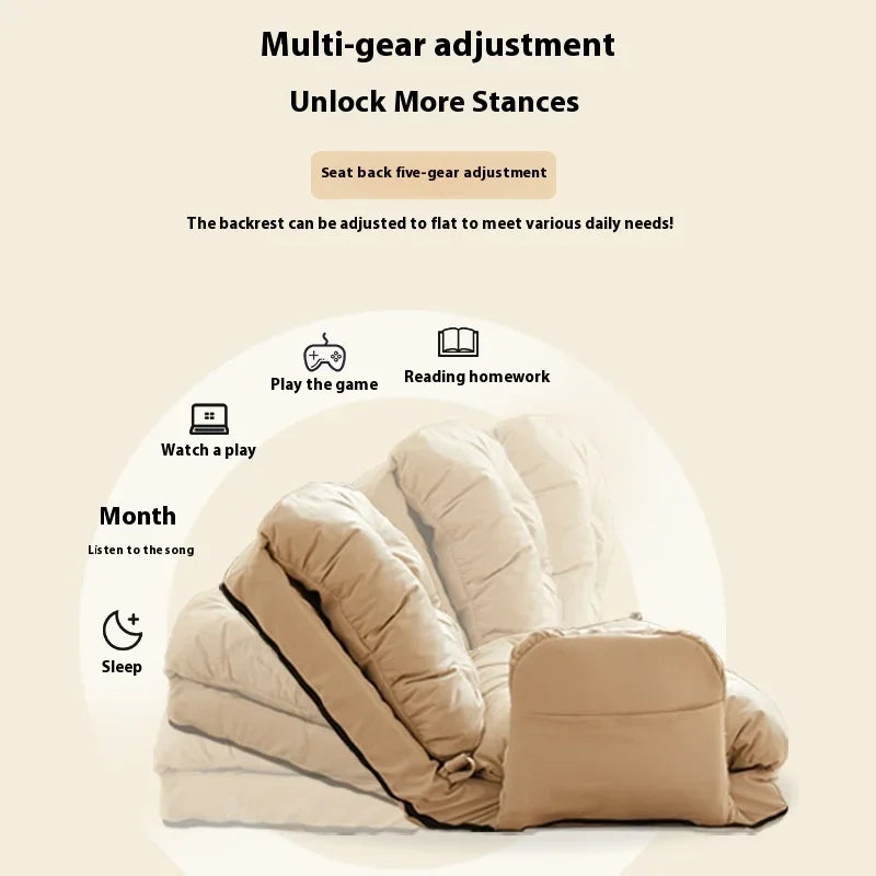 Sofá perezoso plegable, juego de tatami para dormitorio, respaldo de cama, balcón, silla grande, silla plegable, sofá lounge, reclinable individual para sala de estar 2025