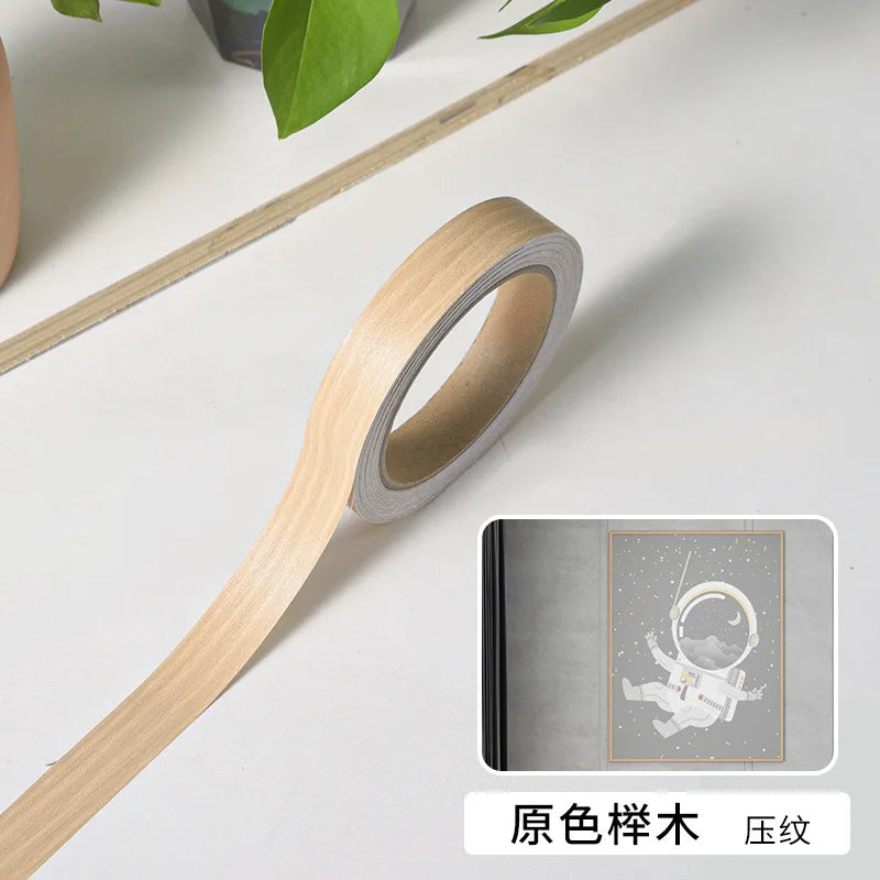 Cinta de borde de muebles termofusible Cinta de grano de madera Madera real Adhesivo previo Embellecedor de marcos de cama Borde decorativo Hermosas uniones