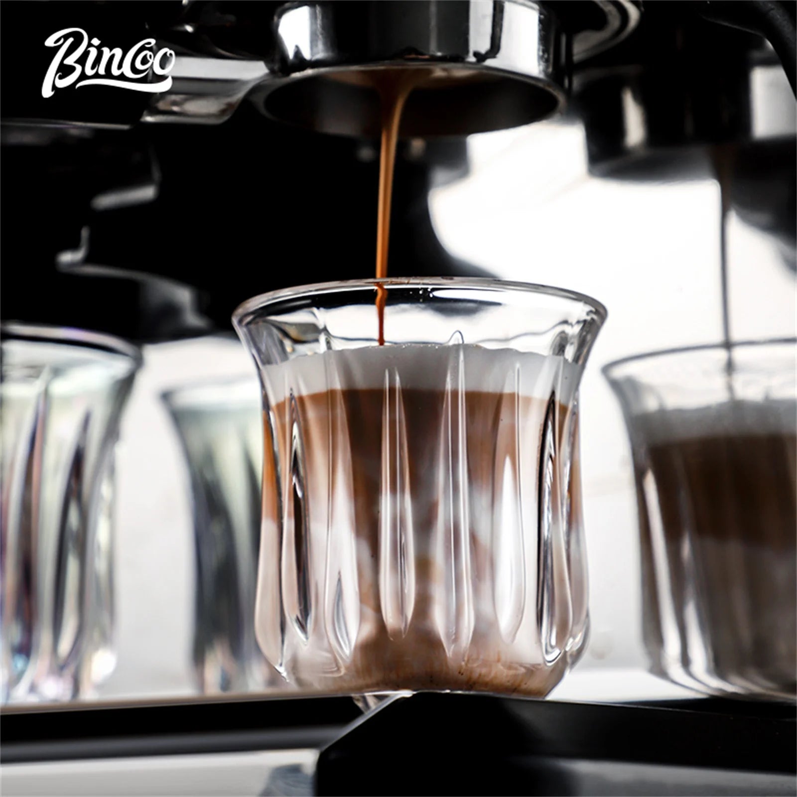 BINCOO 90ml-400ml Taza de Café de Vidrio Vasos para Espresso Cappuccino Latte Taza para Jugo Cócteles Herramientas de Barista para el Hogar y la Cocina