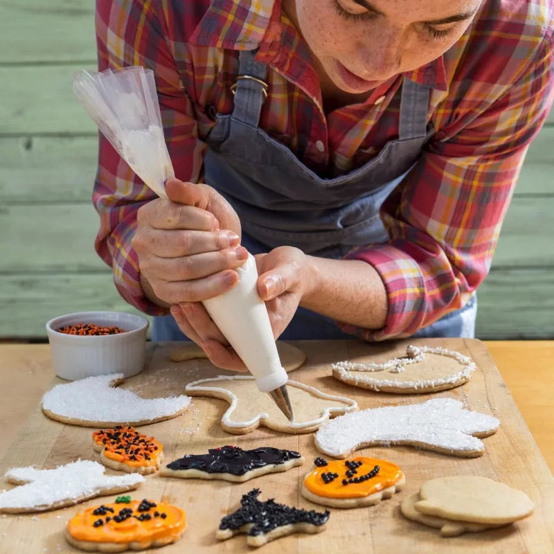 6 piezas Moldes cortadores de galletas de Halloween de acero inoxidable Fantasma Calabaza Calavera Ataúd Moldes para hornear Magdalenas Chocolate Galletas
