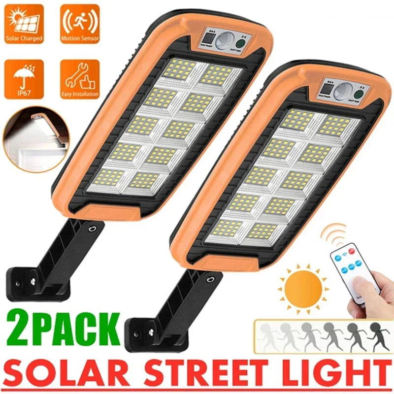 Farolas Solares Exterior, Lámpara Solar Con 3 Modos De Luz Control Remoto Impermeable Sensor De Movimiento Iluminación para Jardín Patio Camino