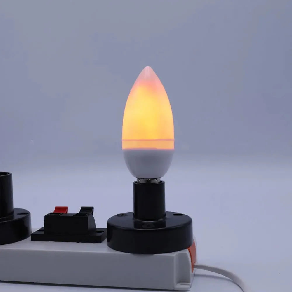 Bombillas LED E14 con efecto de llama y 3 modos, bombilla LED con efecto de llama, simulación de luces de fuego, lámpara parpadeante para decoración de jardín