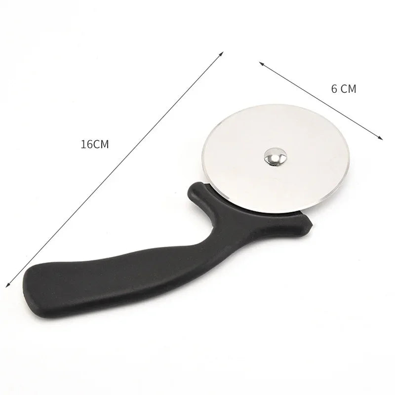 Accesorios de cocina de cortador de pizza nuevos, cortador de masa de acero inoxidable, cuchillo de pizza, cortador de galletas, rueda de rodillo para pastel, corte con tijera