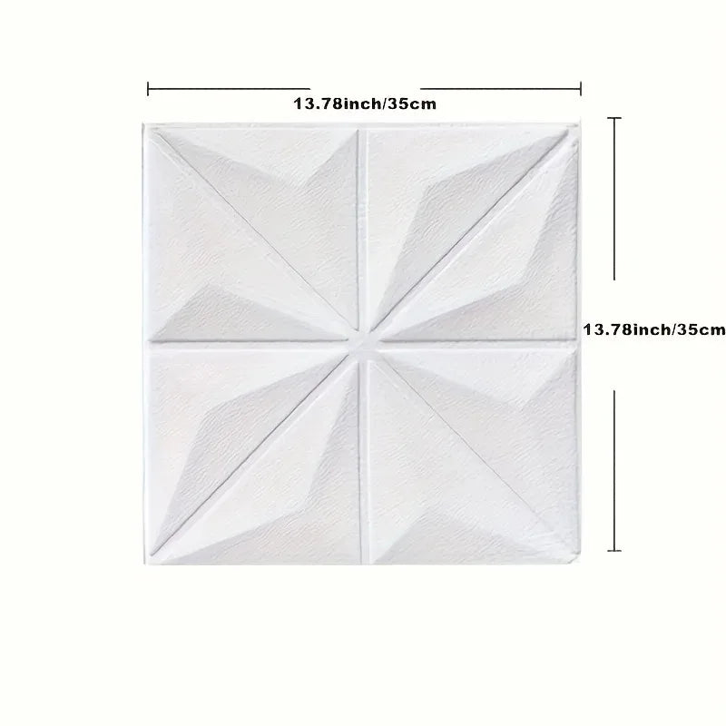 Pegatinas de pared 3D para dormitorio, techo, 35x35cm, papel tapiz, decoración de habitación, anticolisión, fondo impermeable, despegar y pegar