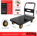 Carrito de Jardín Plegable Reforzado, Vagón Utilitario, Ruedas Todoterreno, Cama de Acero para Transportar Mantillo, Leña, Plantas, Herramientas