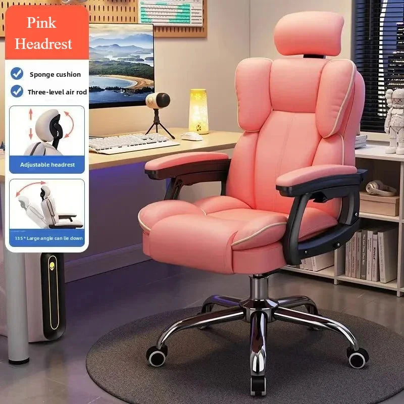 Silla de ordenador reclinable cómoda silla de juego sedentaria respaldo sofá silla de escritorio dormitorio silla giratoria de estudio en vivo muebles