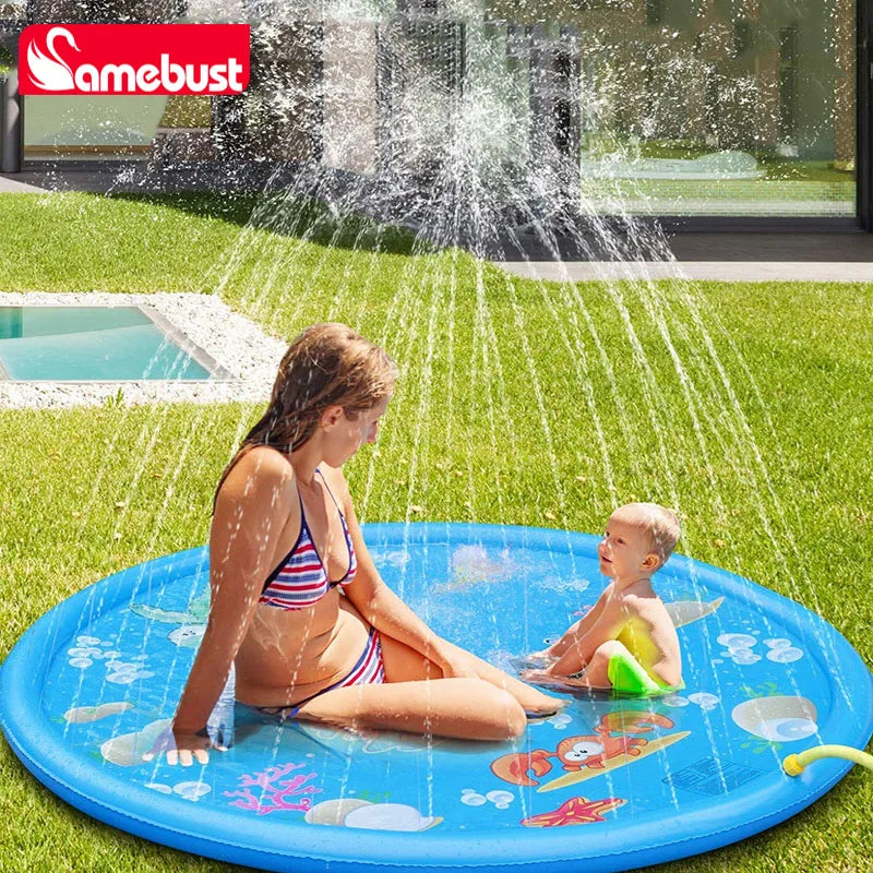 Alfombrilla inflable de PVC Camebust para rociar agua, juguete de aspersor para jugar al aire libre de 59 pulgadas